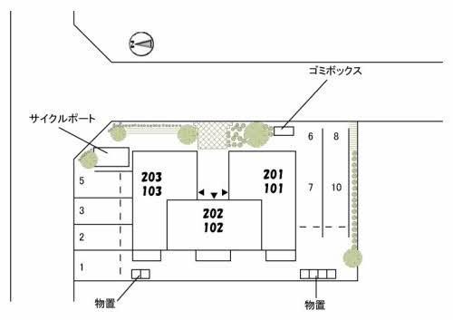 【松江市春日町のアパートの駐車場】