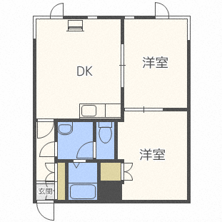 札幌市西区山の手二条のマンションの間取り