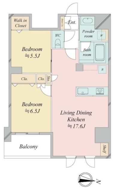 板橋区板橋のマンションの間取り