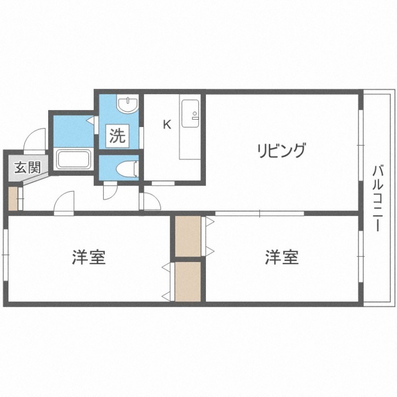 【札幌市北区屯田七条のマンションの間取り】