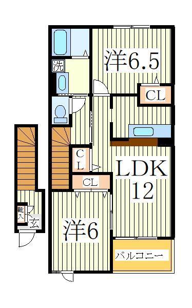 流山市大字西深井のアパートの間取り