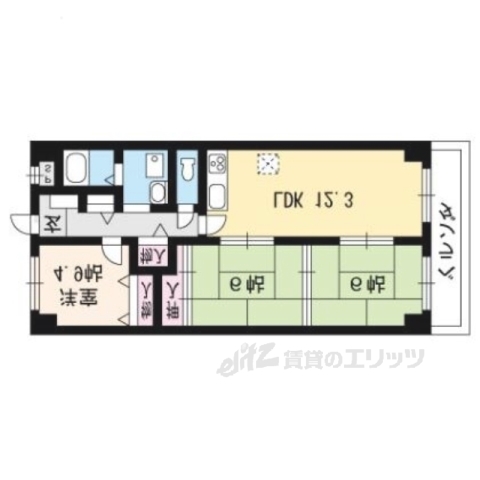 京都市伏見区向島津田町のマンションの間取り