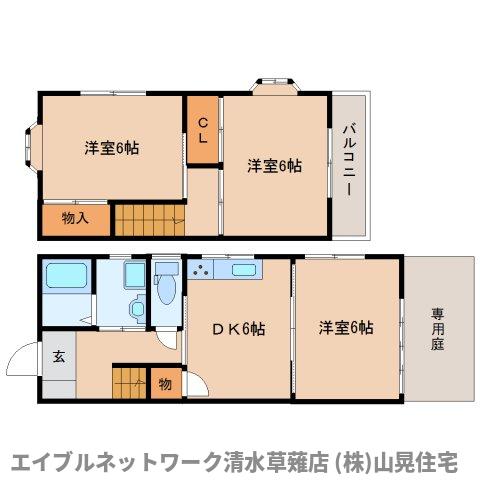 静岡市清水区吉川のアパートの間取り