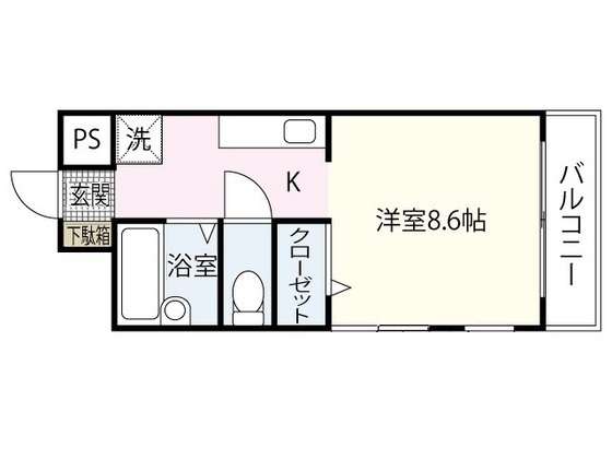 広島市南区東荒神町のマンションの間取り