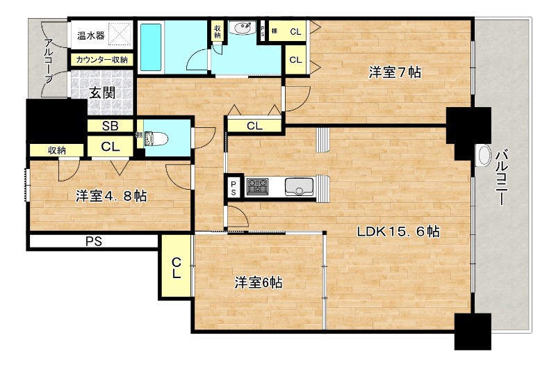 枚方市伊加賀西町のマンションの間取り