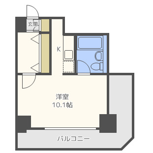 【大阪市北区曾根崎のマンションの間取り】