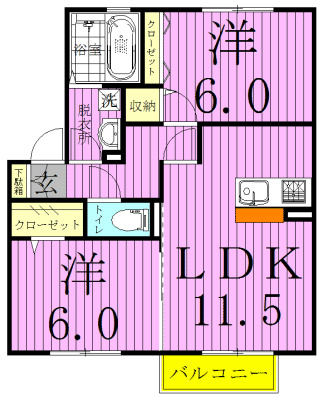 サニーハウスＡ棟の間取り