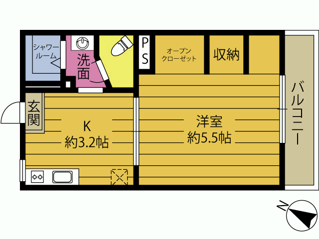 古ケ鶴コーポの間取り