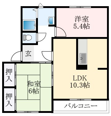 松原市新堂のアパートの間取り