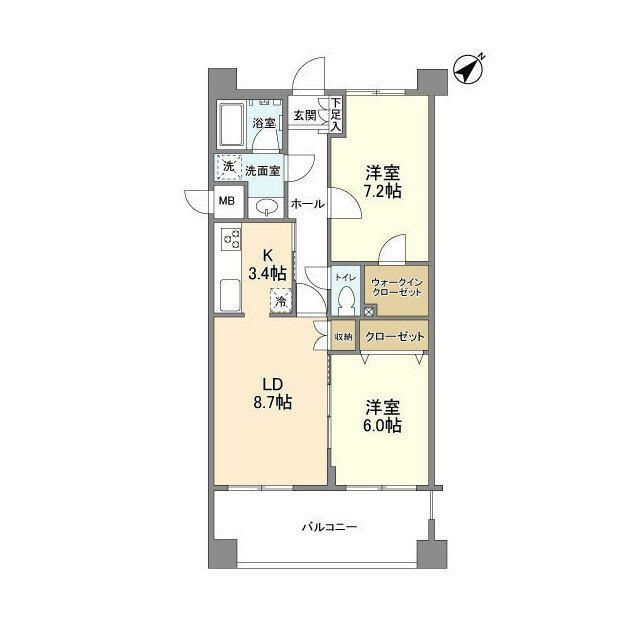 横浜市鶴見区下野谷町のマンションの間取り