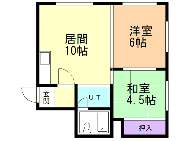 札幌市白石区菊水元町四条のアパートの間取り