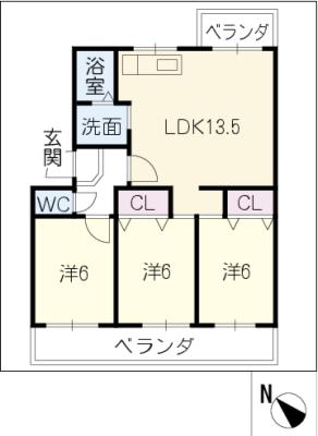 【ファミール豊明の間取り】