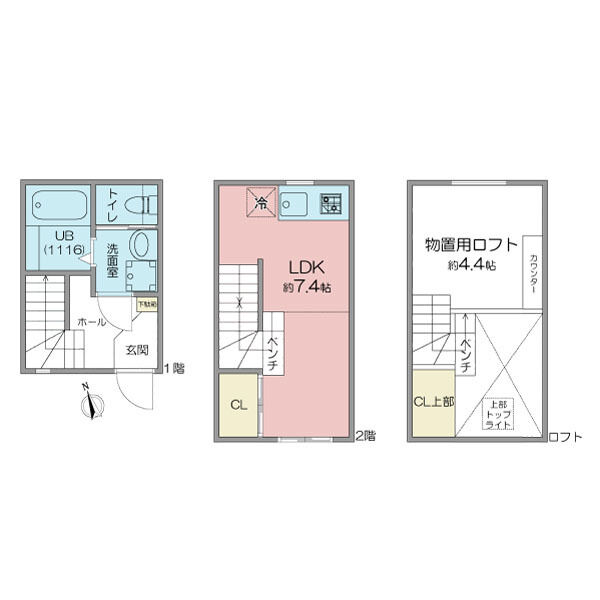 清須市西枇杷島町北大和のアパートの間取り