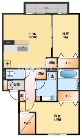 ハピネスAの間取り