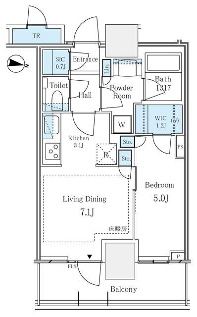 新宿区西新宿のマンションの間取り