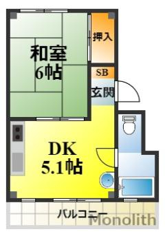 泉大津市助松団地のマンションの間取り