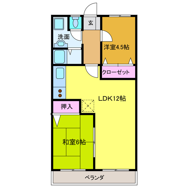 福間口マンションの間取り