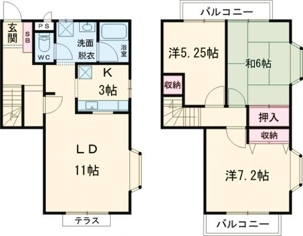 カサヴェールＴ＆ＭＹの間取り