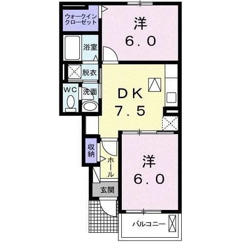 【羽曳野市広瀬のアパートの間取り】