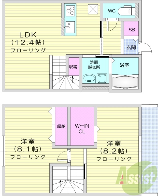 メゾネット732-2の間取り