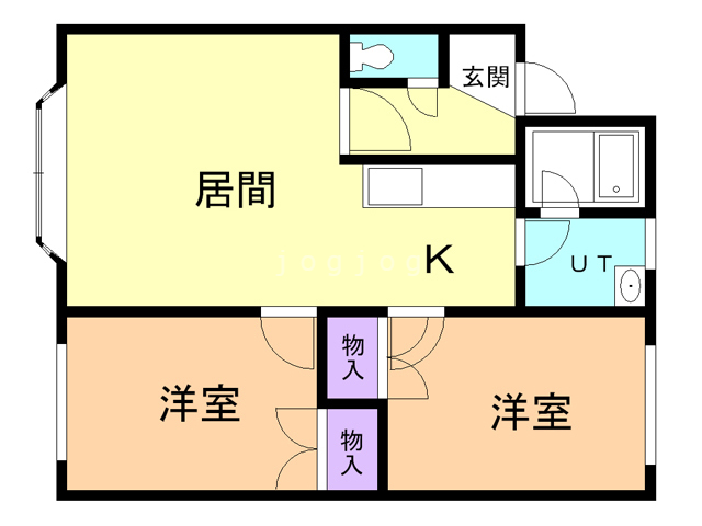 苫小牧市新明町のアパートの間取り