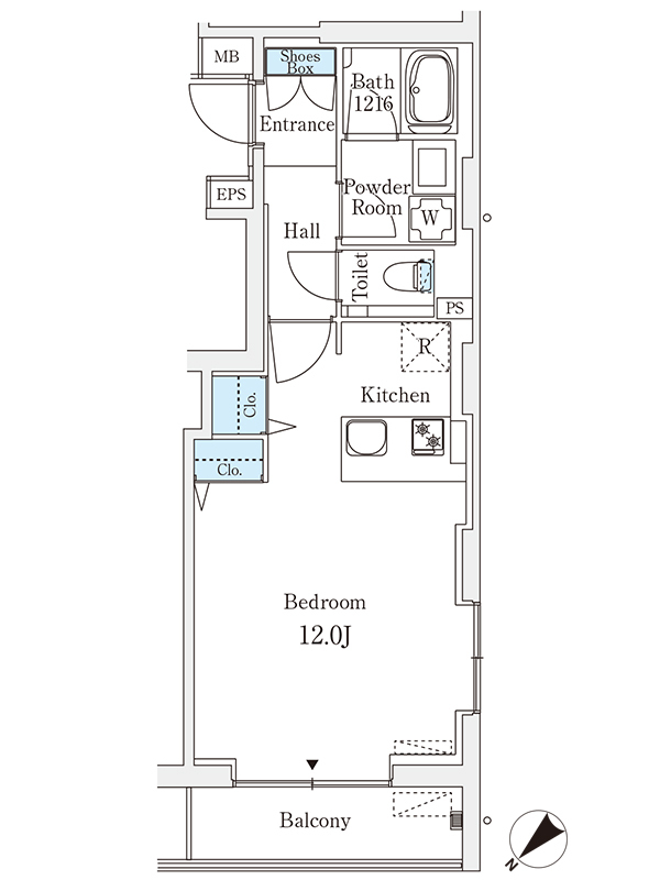 中央区銀座のマンションの間取り