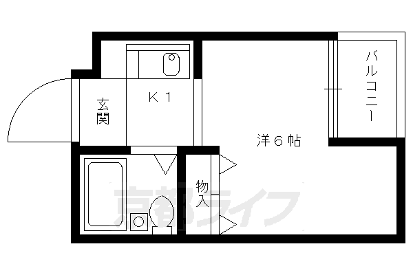 京都市上京区新白水丸町のマンションの間取り