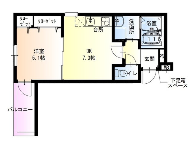 守口市大日町のアパートの間取り