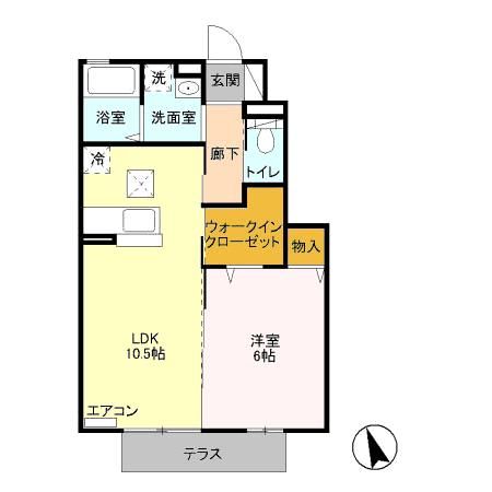 あきる野市三内のアパートの間取り