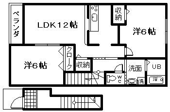 阪南市黒田のアパートの間取り