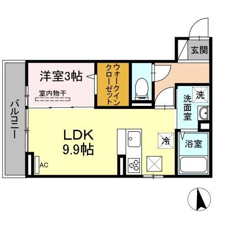 長岡市千手のアパートの間取り