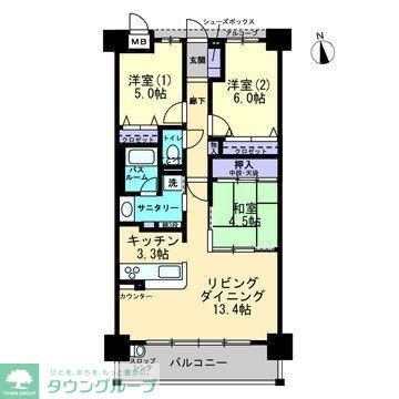 福岡市城南区七隈のマンションの間取り