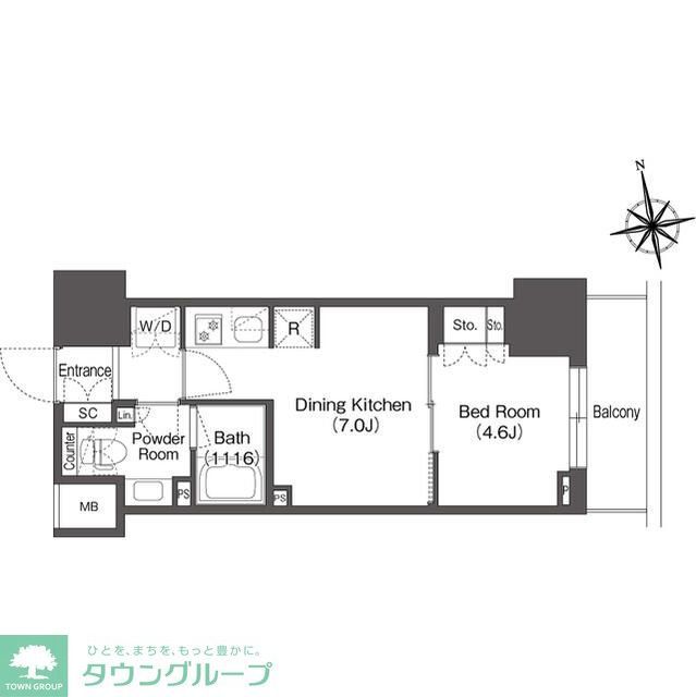 台東区東上野のマンションの間取り