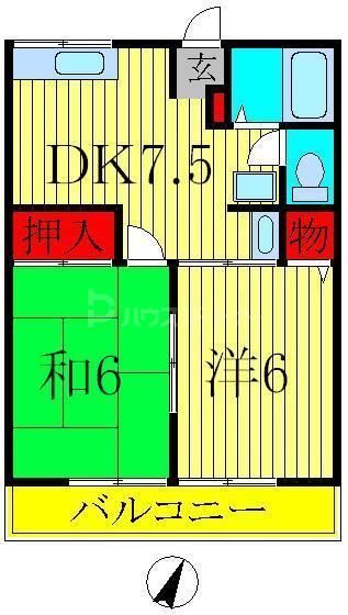 流山市駒木のアパートの間取り