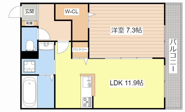 野洲市小篠原のアパートの間取り