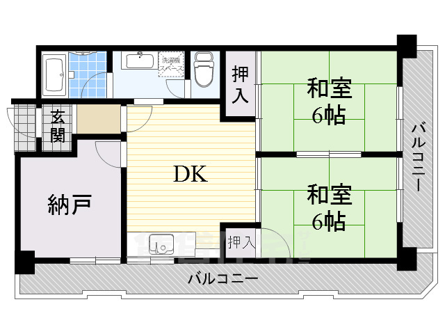 大阪市住吉区大領のマンションの間取り