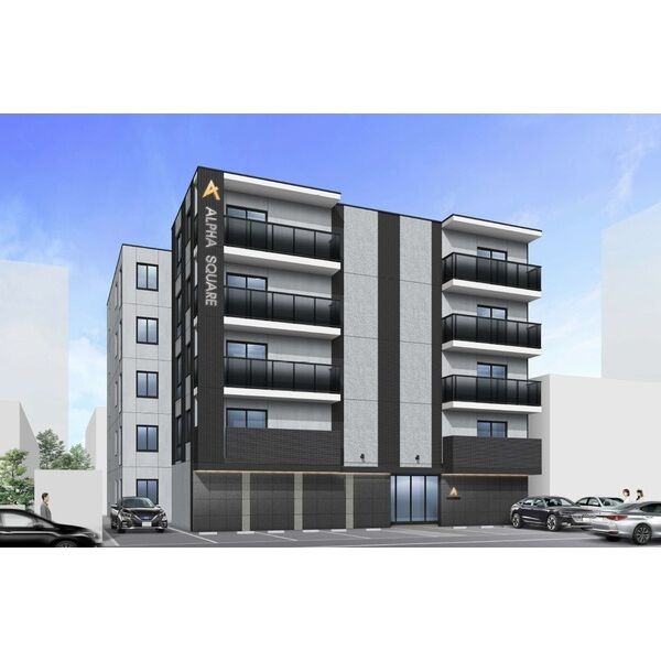 建物外観　完成予想パース　札幌市「（仮称）南４条西２５丁目賃貸ＭＳ」