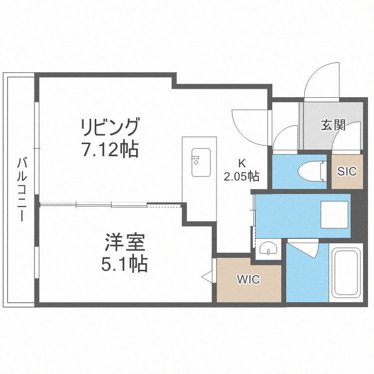 ヴァンテール月寒東の間取り写真