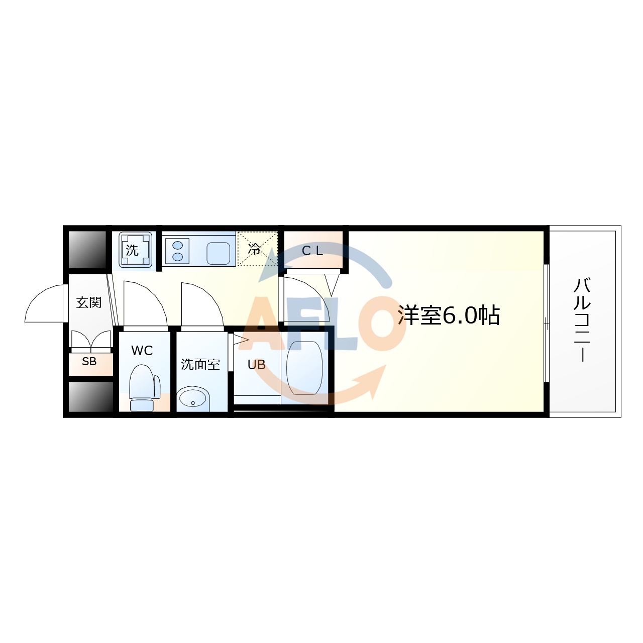 地下鉄千日前線 今里駅 徒歩7分 10階建 築3年の間取り写真