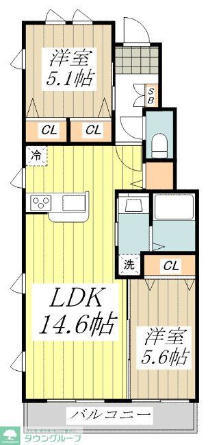 三鷹市牟丁目賃貸住宅の間取り写真