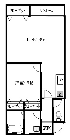 新潟市中央区親松のアパートの間取り