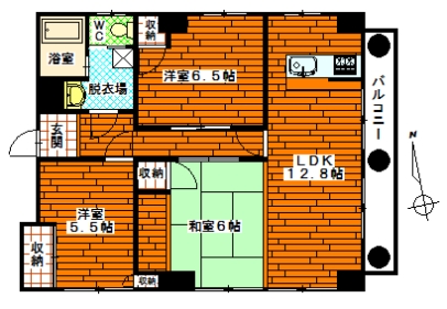 広島市南区仁保南のマンションの間取り