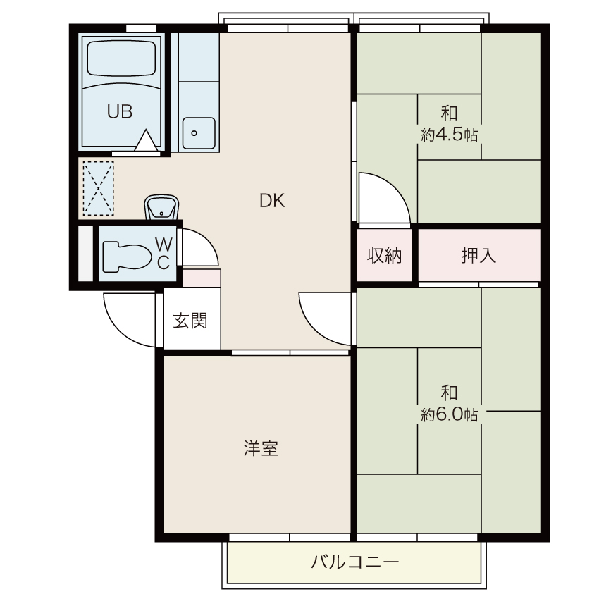 サンハイツ緑ケ丘の間取り