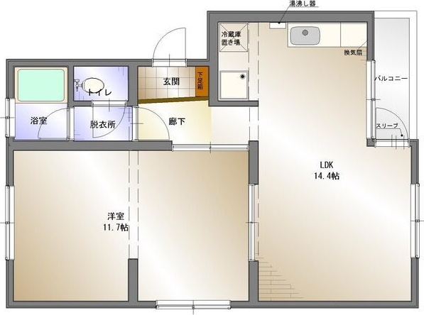 名古屋市守山区大森のアパートの間取り