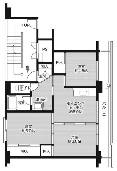 ビレッジハウス大和II1号棟の間取り