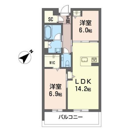 さいたま市緑区美園のマンションの間取り