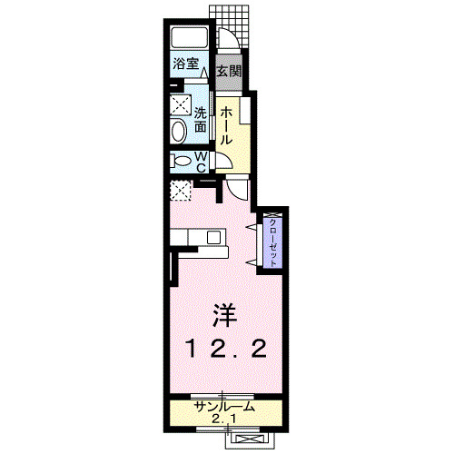 見附市学校町のアパートの間取り