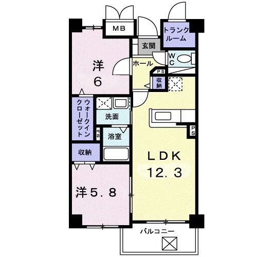 福島市笹谷のマンションの間取り