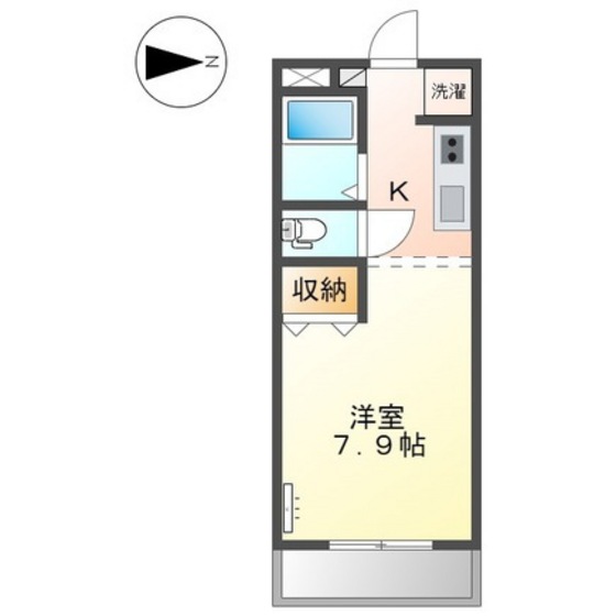 岡山市中区福泊のアパートの間取り