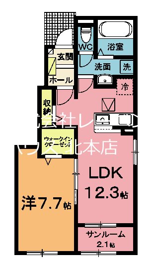 北本市中丸のアパートの間取り